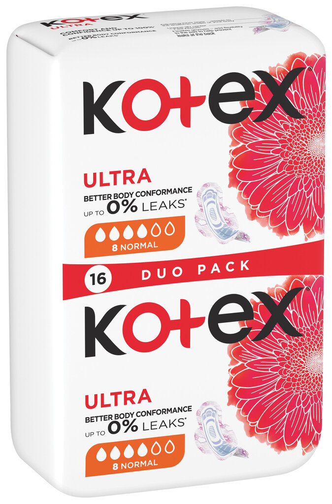 KOTEX Ultra hügieenisidemed Normal 16tk hind ja info | Tampoonid, hügieenisidemed, menstruaalanumad | kaup24.ee