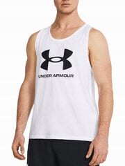 Мужская футболка без рукавов UNDER ARMOUR 1382883-100 белая для лета M цена и информация | Мужские футболки | kaup24.ee