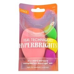 Real Techniques Hyperbrights XL + Mini Miracle Complexion Sponge komplekt hind ja info | Meigipintslid, -käsnad | kaup24.ee