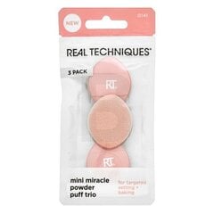 Real Techniques Mini Miracle Powder Puff Trio Puuder käsna hind ja info | Meigipintslid, -käsnad | kaup24.ee