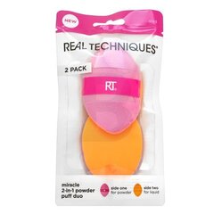 Real Techniques Miracle 2-in-1 Makeup Powder Puff Duo Makeup Sponge hind ja info | Meigipintslid, -käsnad | kaup24.ee