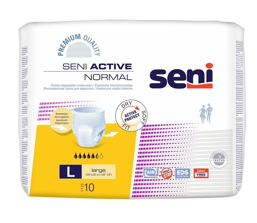 SENI Active Normal premium Large püksmähkmed, 10tk цена и информация | Tampoonid, hügieenisidemed, menstruaalanumad | kaup24.ee