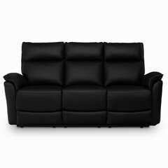 Diivan Helsingborg 3ne recliner, must nahk цена и информация | Диваны | kaup24.ee