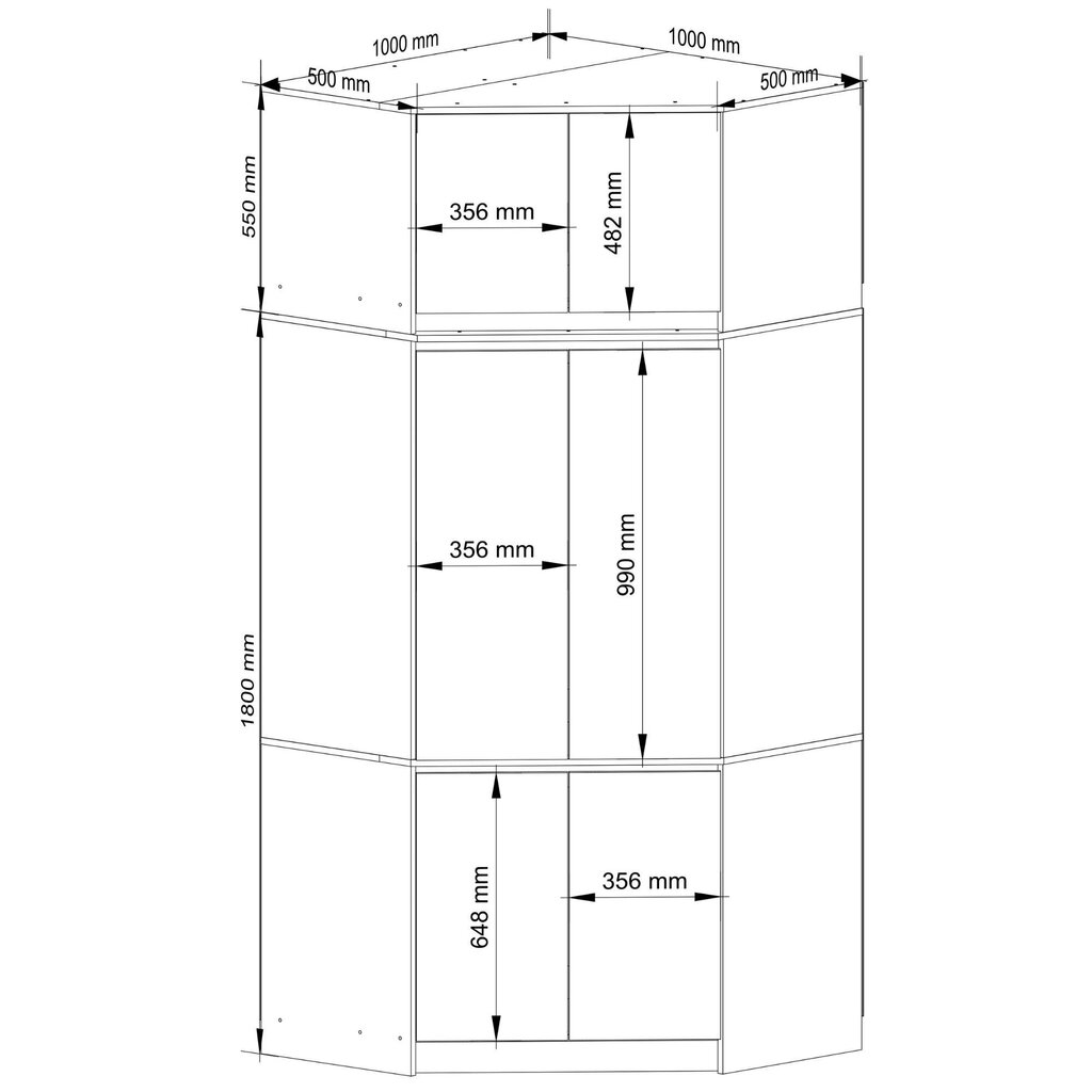 Nurgakapp Akord S100, valge hind ja info | Kapid | kaup24.ee