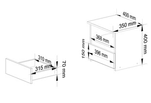 Тумбочка у кровати Akord CL1, коричневая цена и информация | Прикроватные тумбочки | kaup24.ee