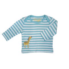 T-särk väikelastele Frugi Topaz Stripe/Giraffe Outlet, sinine/valge hind ja info | T-särgid beebidele | kaup24.ee