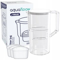 Фильтр-кувшин Aquafloow J-Maxi 2,5 л белый для водопроводной воды + 3x фильтр цена и информация | Столовые и кухонные приборы | kaup24.ee