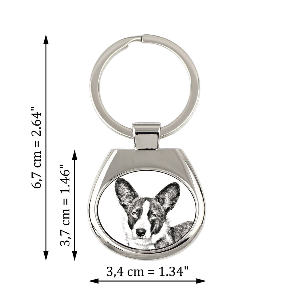 Cardigan Welsh Corgi - võtmehoidja koeraga, trükisega võtmehoidja, Art-Dog brändi isikupärane ripats hind ja info | Klaasid, tassid ja kannud | kaup24.ee