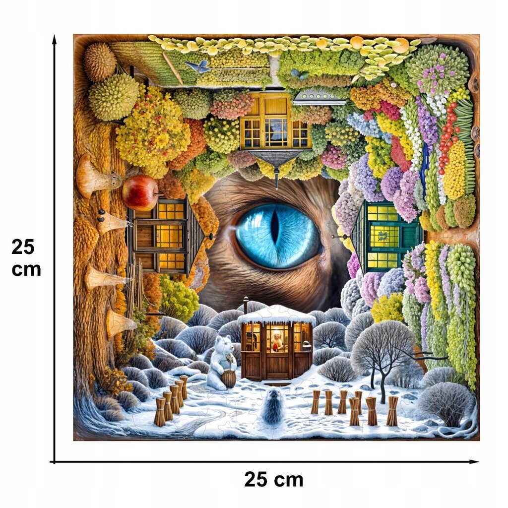 Neli Aastaaega Puzzle 150 Tükki Puidust Puzzle Mruu&Amp;Pruu hind ja info | Pusled | kaup24.ee