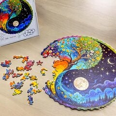 Suur Ying Yang Puidust Puzzle Täiskasvanutele Xl Mruu&Amp;Pruu Elupuu hind ja info | Pusled | kaup24.ee