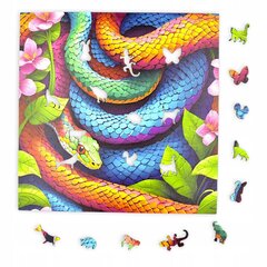 Puzzle Värviline Madu Mruu&Amp;Pruu 25 X 25 Cm 150 Tükki Puidust Puzzle hind ja info | Pusled | kaup24.ee