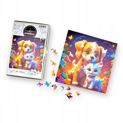 Puzzle Kass Ja Koer Mruu&Amp;Pruu 25 X 25 Cm 150 Tükki Puidust Puzzle hind ja info | Pusled | kaup24.ee