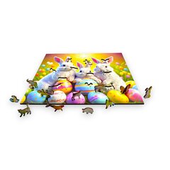 Puzzle Jänkud Mruu&Amp;Pruu 25 X 25 Cm 150 Tk Puidust Puzzle hind ja info | Pusled | kaup24.ee