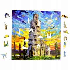 Mruu&Amp;Pruu Pisa Kalda Torni Puzzle 25 X 25 Cm 150 El Puust Puzzle hind ja info | Pusled | kaup24.ee