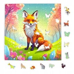 Mruu&Amp;Pruu Rebane Puzzle 25 X 25 Cm 150 Tükki Puidust Puzzle hind ja info | Pusled | kaup24.ee