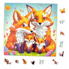 Mruu&Amp;Pruu Rebased Puzzle 25 X 25 Cm 150 Tükki Puidust Puzzle hind ja info | Pusled | kaup24.ee