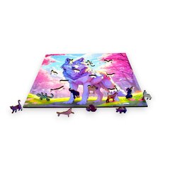 Mruu &Amp; Pruu Wolf Puzzle 25 X 25 Cm 150 Tükki Puidust Puzzle hind ja info | Pusled | kaup24.ee