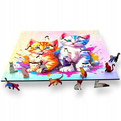 Puzzle Mruu&Amp;Pruu 25 X 25 Cm Cats 150 Tükki Puidust Puzzle hind ja info | Pusled | kaup24.ee