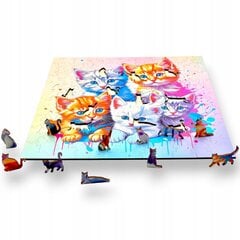 Puzzle Mruu&Amp;Pruu 25 X 25 Cm Cats 150 Tükki Puidust Puzzle hind ja info | Pusled | kaup24.ee