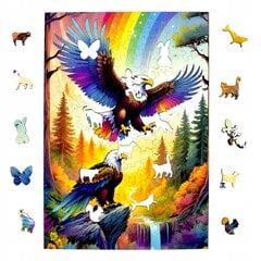 Kotkas Puzzle 160 Tükki Puidust Puzzle Mruu&Amp;Pruu hind ja info | Pusled | kaup24.ee