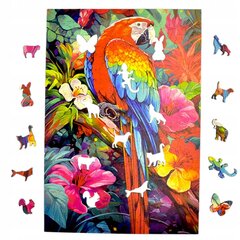 Puzzle Papagoi Ara Mruu&Amp;Pruu 20 X 28 Cm 160 Tükki Puidust Puzzle hind ja info | Pusled | kaup24.ee