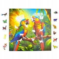 Puzzle Papagoid Mruu&Amp;Pruu 25 X 25 Cm 150 Tükki Puidust Puzzle hind ja info | Pusled | kaup24.ee