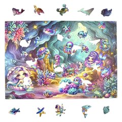 Mruu&Amp;Pruu Underwater World Puzzle 20 X 28 Cm 170-Osaline Puidust Puzzle hind ja info | Pusled | kaup24.ee