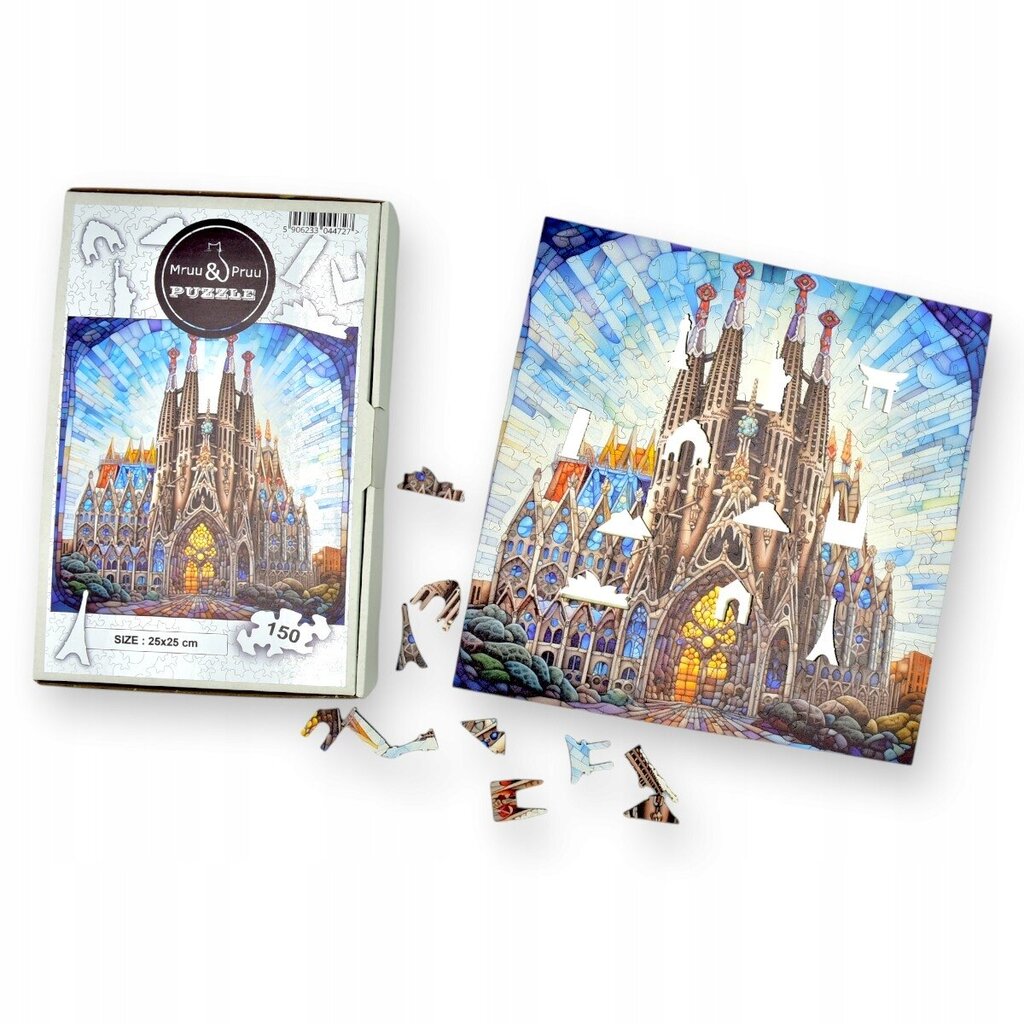 Puzzle Sagrada Familia Mruu&Amp;Pruu 25 X 25 Cm 150 El. Puidust Puzzle hind ja info | Pusled | kaup24.ee