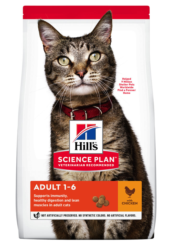 Kuivtoit kassidele Hill's Science Plan Adult, kanamaitseline, 3 kg hind ja info | Kuivtoit kassidele | kaup24.ee