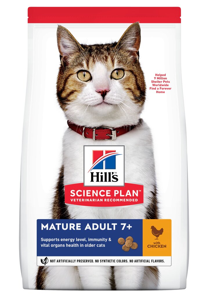 Hill's Science Plan Mature Adult kuivtoit kassidele koos kanaga, 1.5kg цена и информация | Kuivtoit kassidele | kaup24.ee
