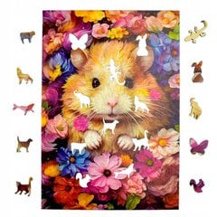 Puzzle Hamster Mruu&amp;Pruu 20 x 28 cm 160 tükki Puidust puzzle hind ja info | Pusled | kaup24.ee