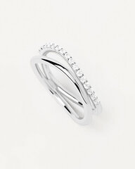 PDPAOLA Charming silver ring with zircons Twister Essentials AN02-844 цена и информация | Кольцо | kaup24.ee