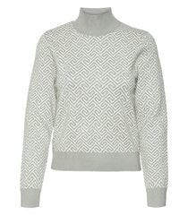 Vero Moda naiste pullover 10314509*02, valge/helehall 5715611472003 hind ja info | Naiste kampsunid | kaup24.ee