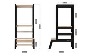 Кухонный помощник Tulano, чёрный цена и информация | Детские столы и стулья | kaup24.ee