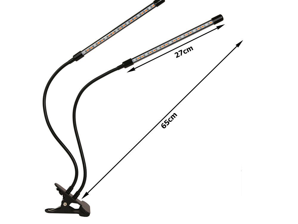 Taimekasvatuslamp 2x, 40 LED-i, must hind ja info | Nutipotid ja taimelambid | kaup24.ee