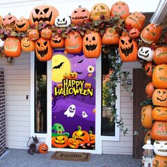 Halloween Door Banner Sünnipäevapidu Tausta Dekoratsioon Front Door Banner hind ja info | Küünlad hingedepäevaks | kaup24.ee