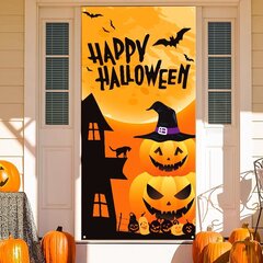 Halloween Door Banner Sünnipäevapidu Tausta Dekoratsioon Front Door Banner hind ja info | Küünlad hingedepäevaks | kaup24.ee