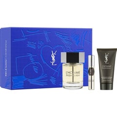 Komplekt Yves Saint Laurent L´Homme meestele: Tualettvesi EDT, 100 ml + 10 ml + dušigeel, 50 ml hind ja info | Meeste parfüümid | kaup24.ee