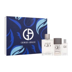 Kosmeetikakomplekt Giorgio Armani Acqua di Gio Pour Homme EDT meestele: Tualettvesi, 100 ml + pulkdeodorant, 75 g + mini pihusti, 15 ml цена и информация | Мужские духи | kaup24.ee