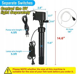 Akvaariumi filtratsioonipump Coospider, 1200 l/h, must hind ja info | Akvaariumid ja seadmed | kaup24.ee