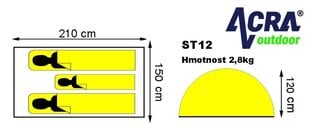 Turistitelk 2 inimesele ST12 ACRA цена и информация | Палатки | kaup24.ee
