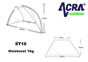 Rannaekraaniga telk ST16 ACRA hind ja info | Telgid | kaup24.ee