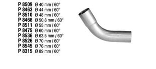 УГОЛ ГЛУШИТЕЛЯ 60 ГРАДУСОВ 61ММ цена и информация | Автомобильные баки и глушители | kaup24.ee