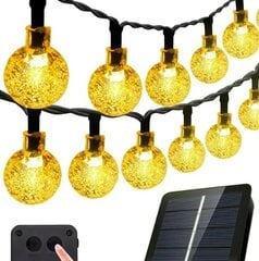 Solar Garland 100 LED pirnipallid aeda ja rõdule, soe valgus, 8 valgustusrežiimi hind ja info | Jõulutuled | kaup24.ee