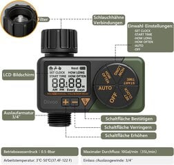 Automaatne kastmise taimer Diivoo WT06 hind ja info | Kastekannud, voolikud, niisutus | kaup24.ee