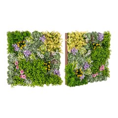 Costway 2 Pack ruudukujuline raamitud kunstlik lehestik seinakunst 3D seina rohelus 50x50cm lilled цена и информация | Детали интерьера | kaup24.ee