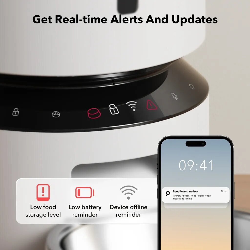 Nutikas automaatne loomasöötja Petlibro Granary WiFi PF103 5L, valge цена и информация | Toidukausid loomadele | kaup24.ee