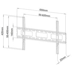 Seinaline hoidik TV 40-65" LED/LCD 50kg slim 22mm цена и информация | Кронштейны и крепления для телевизоров | kaup24.ee