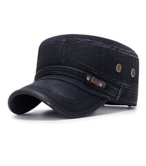 Meeste Vintage Denim Patrol Cap, must hind ja info | Meeste sallid, mütsid ja kindad | kaup24.ee