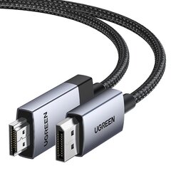 Ugreen DP119 25491 Кабель DisplayPort — HDMI 4K, 60 Гц, 3 м — серый цена и информация | Кабели для телефонов | kaup24.ee